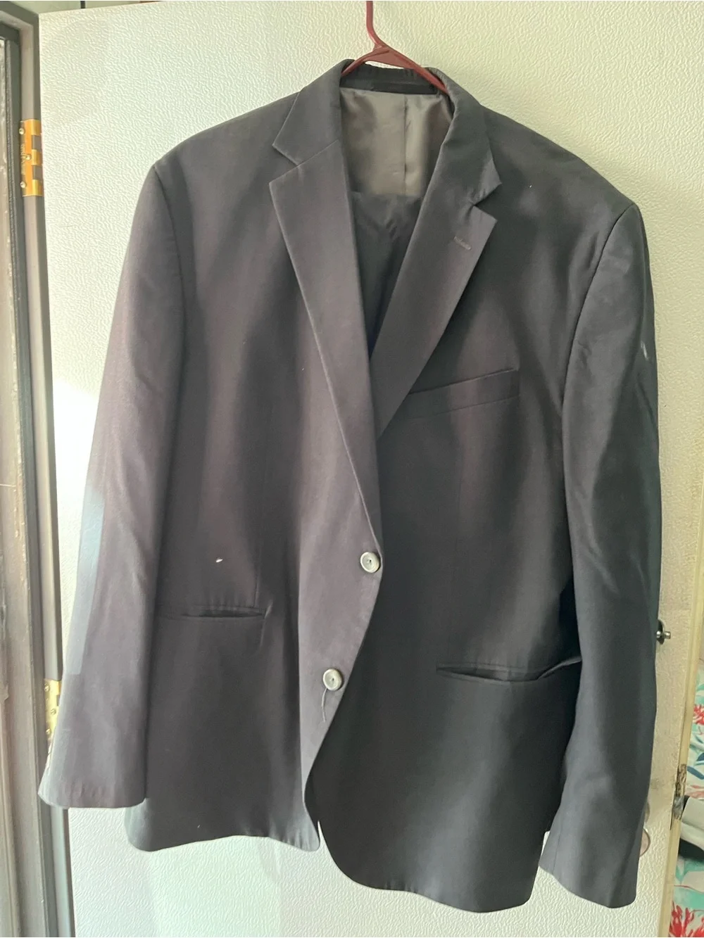 Geoffrey Beene Men's Black Single-Breast Two-Button Suit Jacket